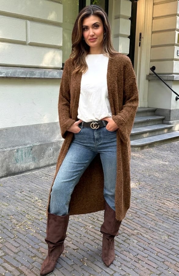 Maxi Cardigan Soft Choco – vesten, foto 6