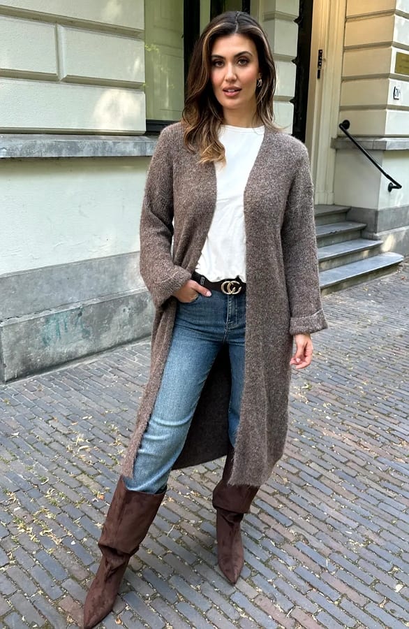 Maxi Cardigan Soft Taupe – vesten, foto 8