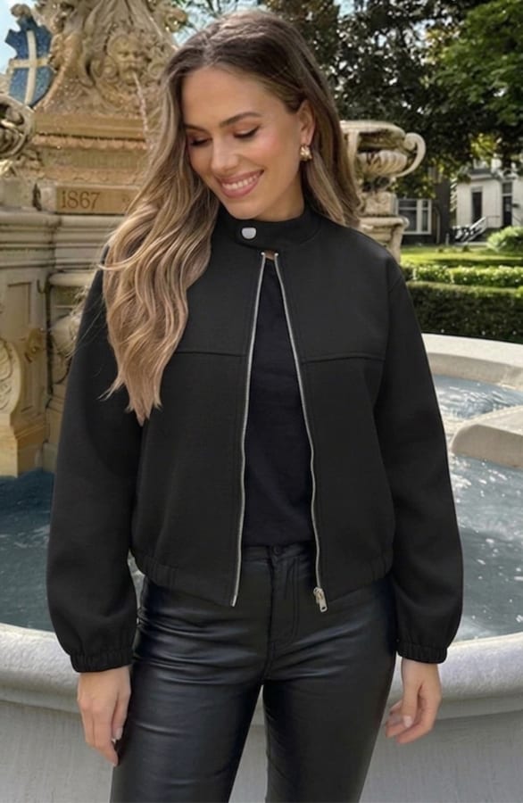 Soft Bomber Coat Black