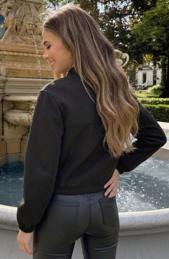 Soft Bomber Coat Black – jassen, foto 6