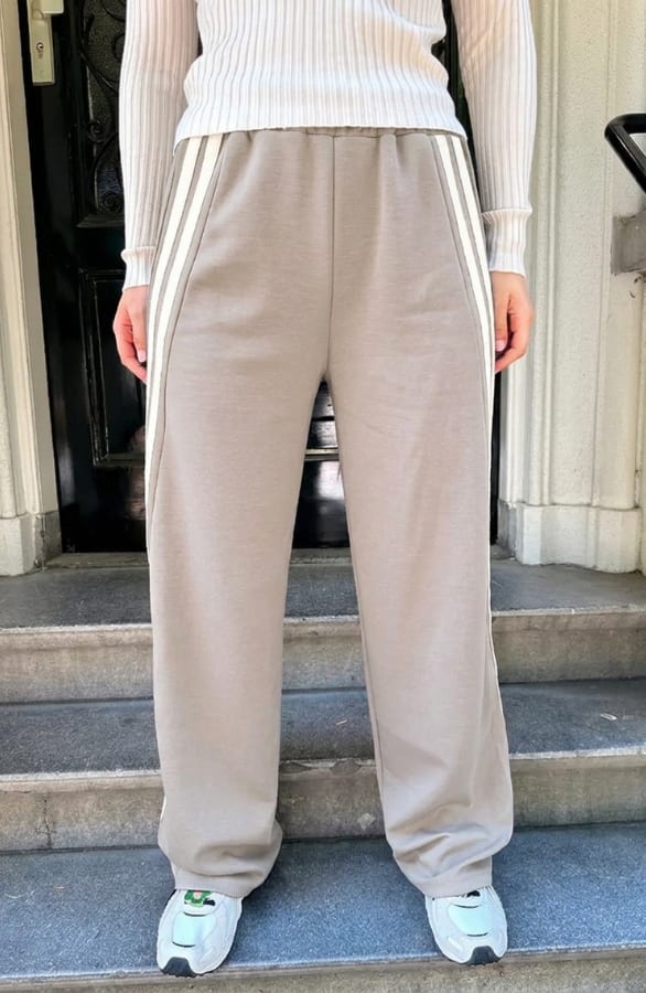 Soho Wide Leg Bies Broek Beige – flared broeken, foto 4