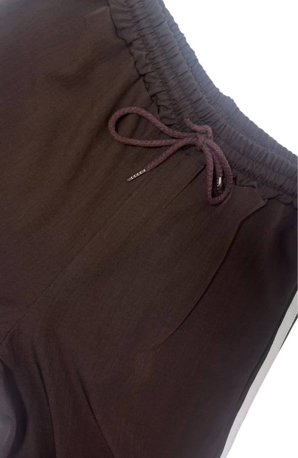 Wide Leg Jogger Met Bies Choco – broeken, foto 5