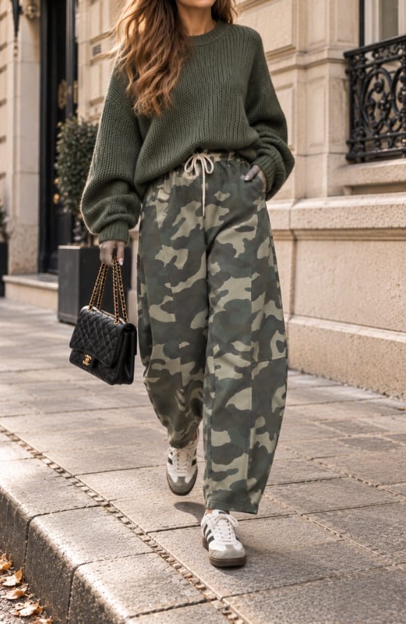 Balloon Pants Cotton Camo Army – broeken, foto 2
