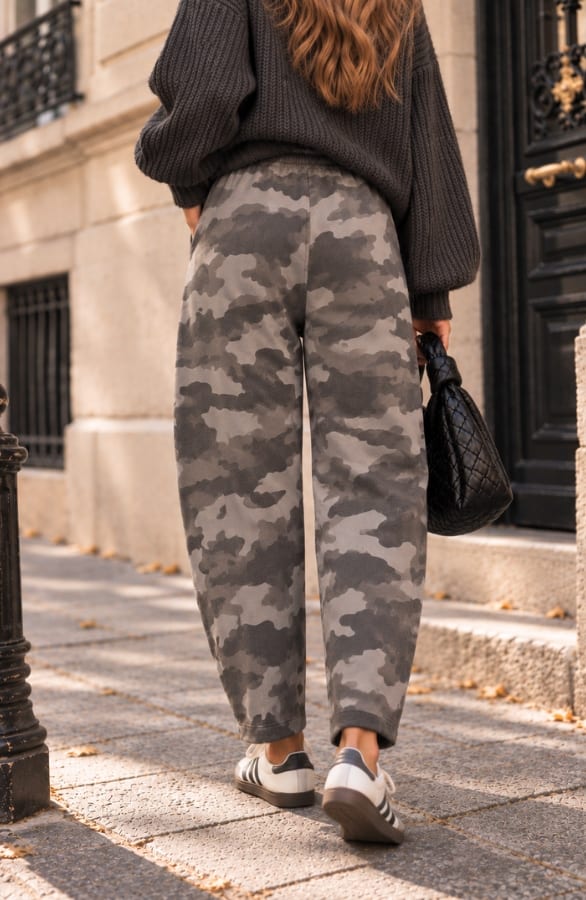 Balloon Pants Cotton Camo Grey – broeken, foto 3
