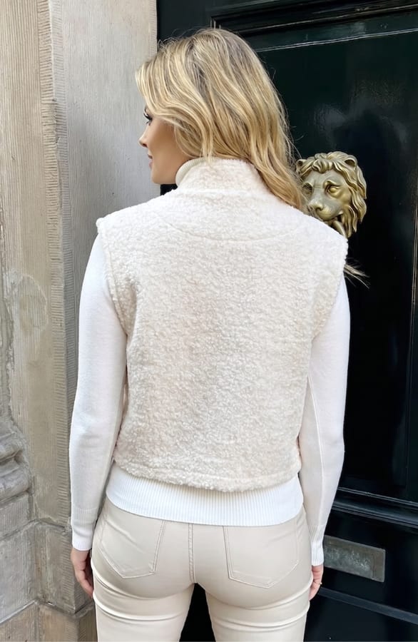 Boucle Gilet Napoleon Beige – vesten, foto 4