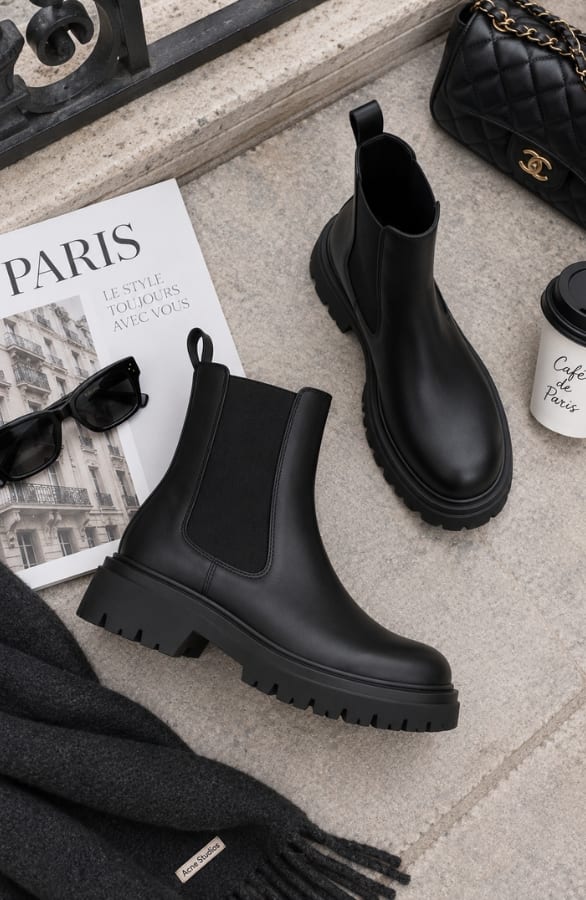 Chunky Chelsea Boots Zwart – alle schoenen, foto 4