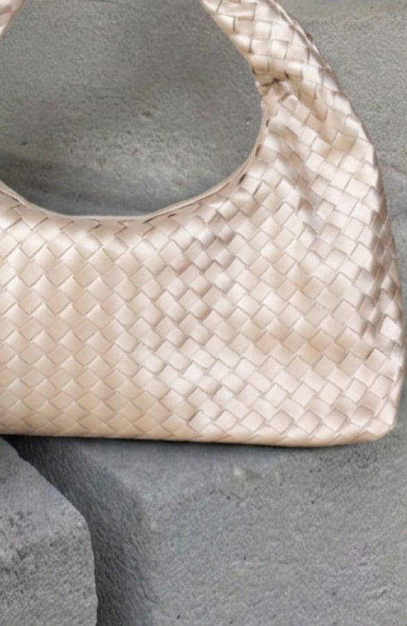 Gevlochten Schoudertas Champagne – alle accessoires, foto 3