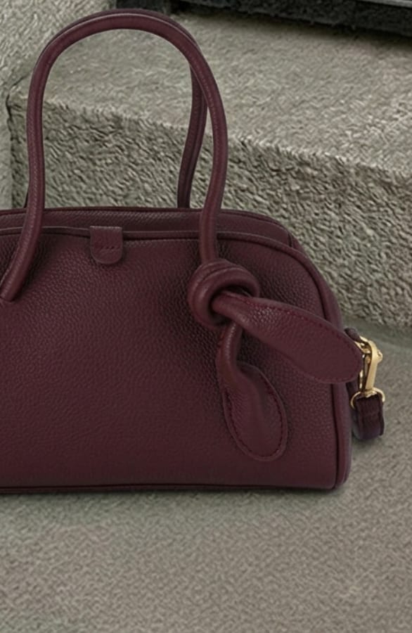 Handtas Met Knoop Burgundy – alle accessoires, foto 2
