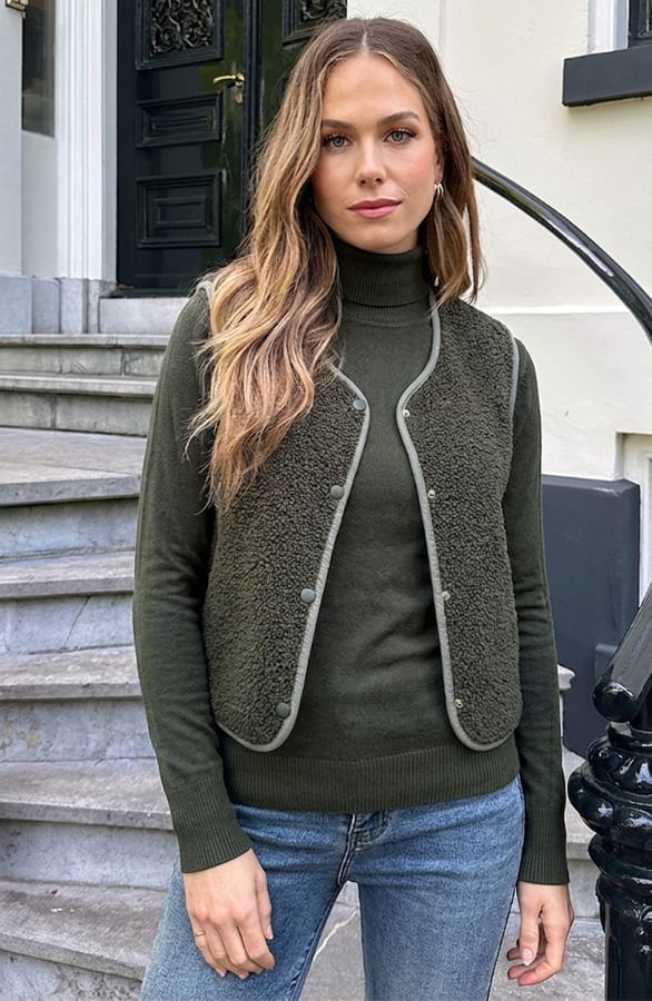 Italian Teddy Gilet Pocket Army – vesten, foto 2