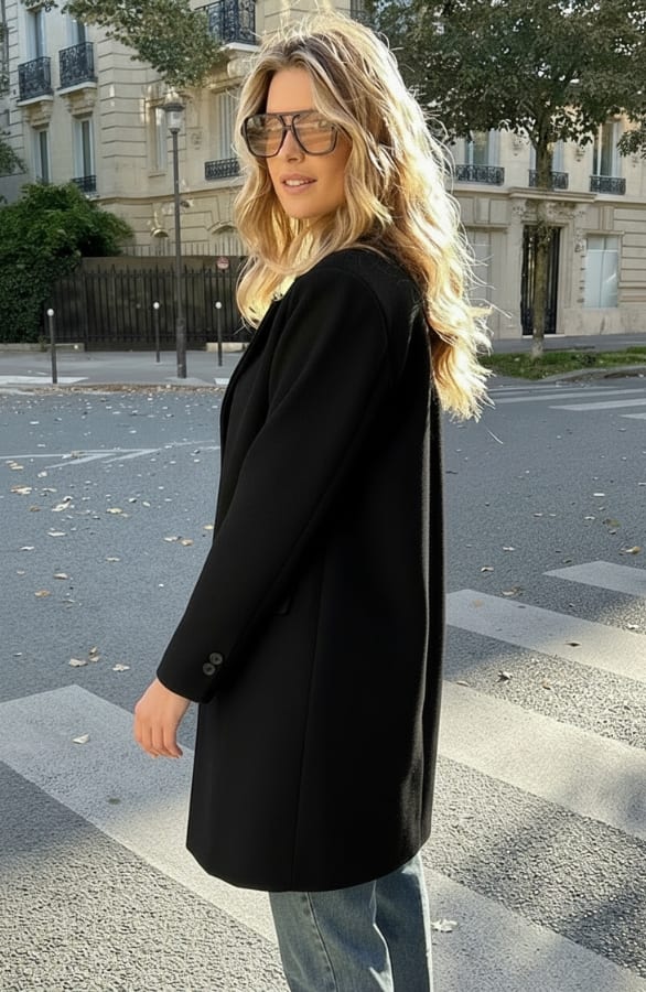 Soft Coat Met Leopard Lining Zwart – jassen, foto 6