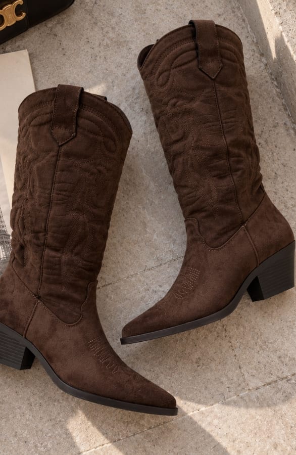 Suedine Cowboy Laarzen Choco – alle schoenen, foto 2