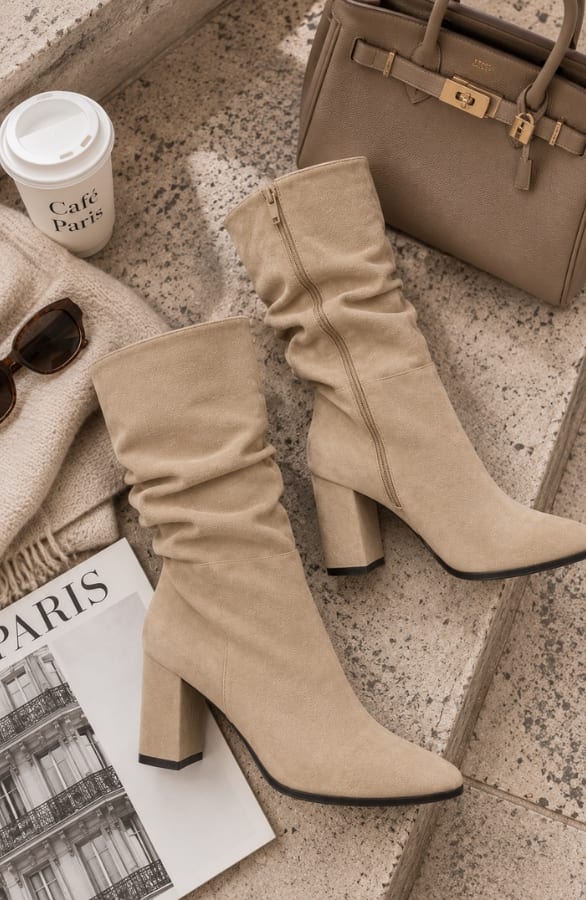 Suedine Haklaarzen Beige – alle schoenen, foto 3