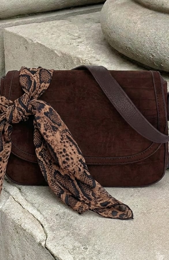 Suedine Schoudertas Choco Bruin – alle accessoires, foto 3