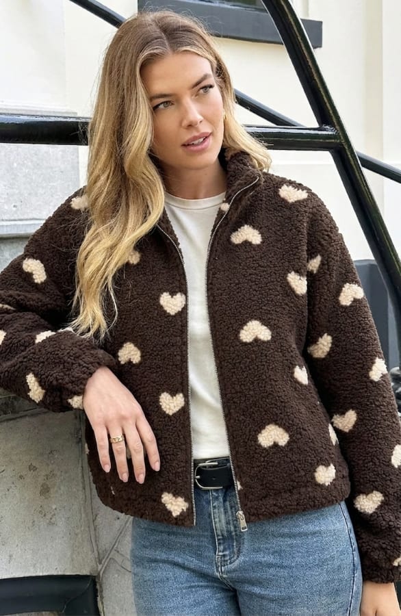 Teddy Heart Cardigan Choco – jassen, foto 3