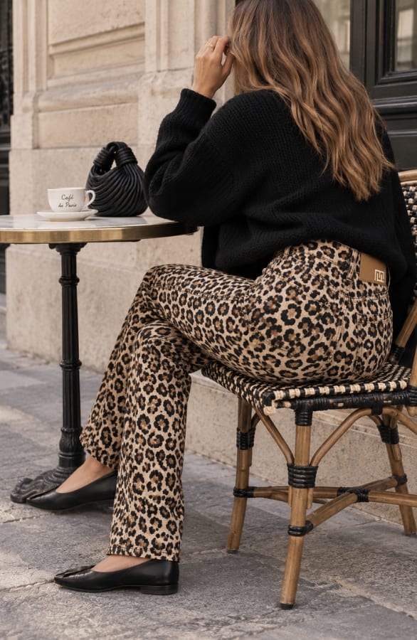 Wide Leg Jeans Leopard Stretch FMH, Foto 5