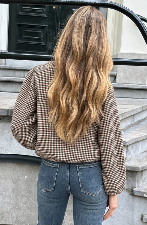 Checked Collar Zip Jacket – jassen, foto 4