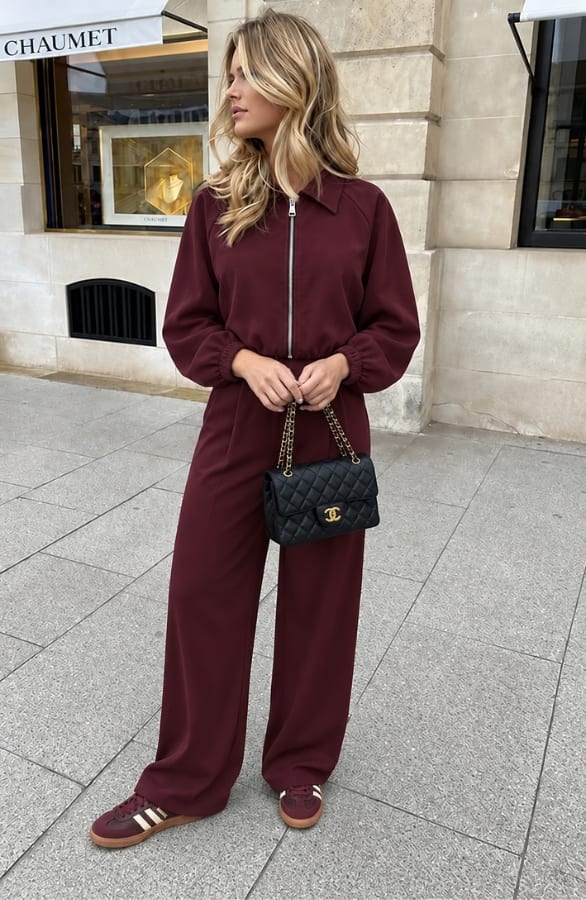 Collared Zip Jacket Burgundy – jassen, foto 3