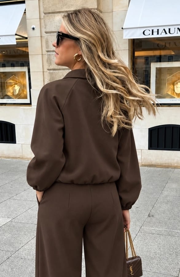 Collared Zip Jacket Choco – jassen, foto 4
