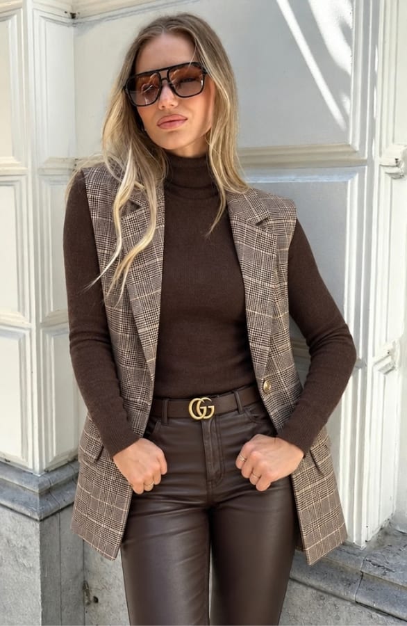 Elegant Blazer Gilet Checked – gilets, foto 3