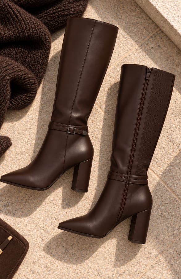 High Boots With Strap Choco – alle schoenen, foto 2