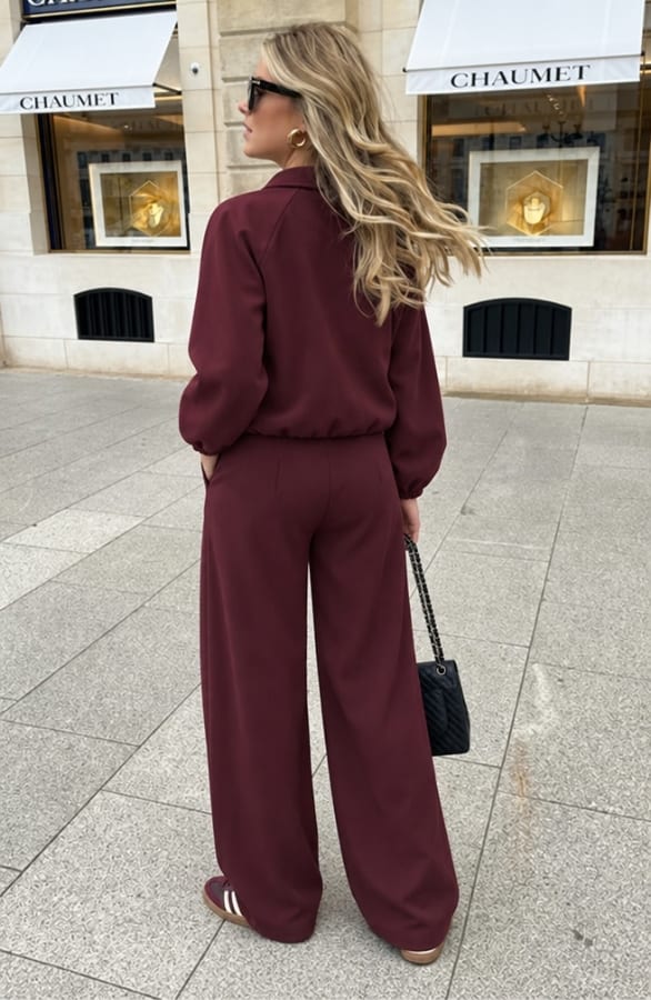 Mila Suit Pantalon Regular Burgundy – broeken, foto 4