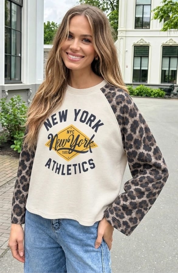 New York Athletics Longsleeve Top Leopard – tops, foto 2
