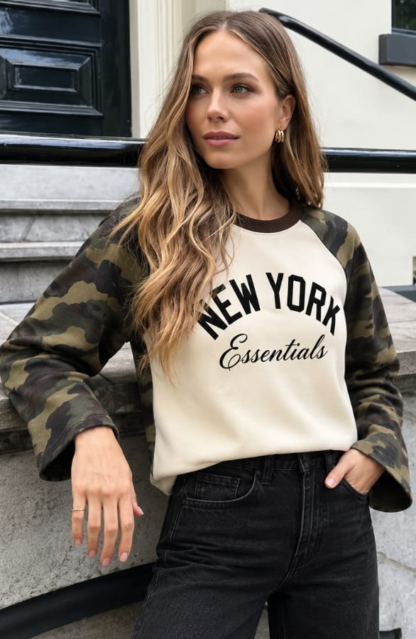 New York Essentials Longsleeve Top Camo – tops, foto 3