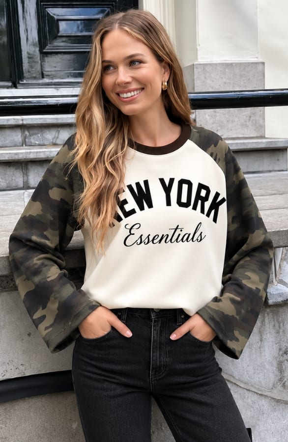 New York Essentials Longsleeve Top Camo – tops, foto 2