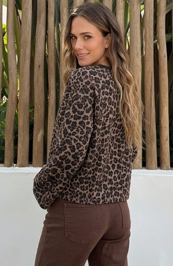 Oversized Top Katoen Leopard Print – tops, foto 2