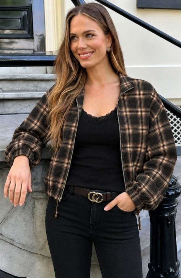 Checked Flannel Jacket Black – jassen, foto 3