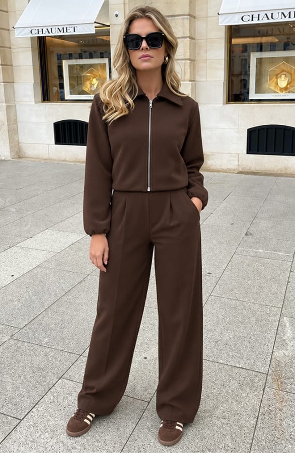 Mila Suit Pantalon Regular Choco – broeken, foto 3