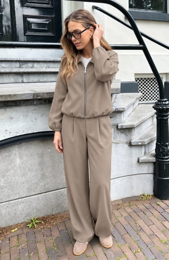 Mila Suit Pantalon Regular Taupe – broeken, foto 3