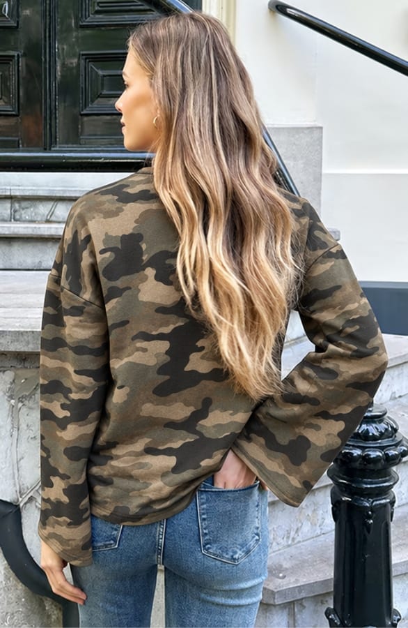 Oversized Top Baumwolle Camouflage Print, Tops, Foto 4