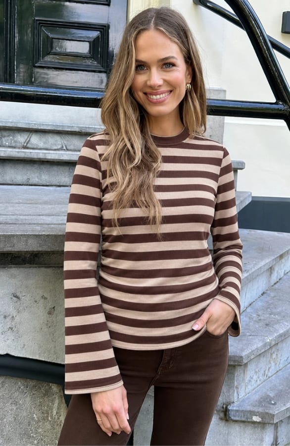 Smocked Longsleeve Top Strepen Soft