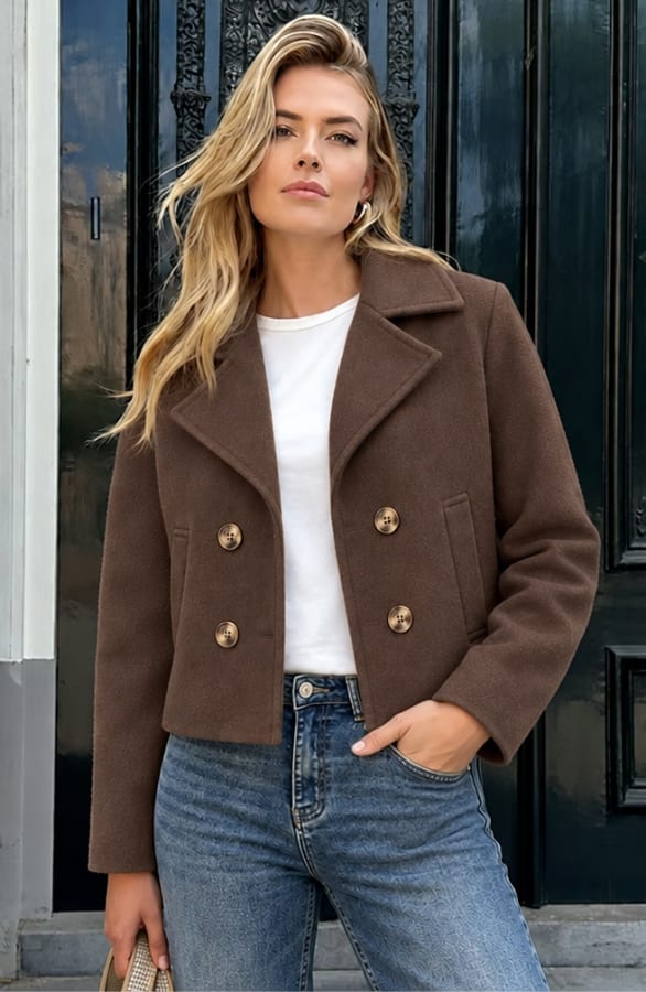 Soft Double Breasted Jacket Choco