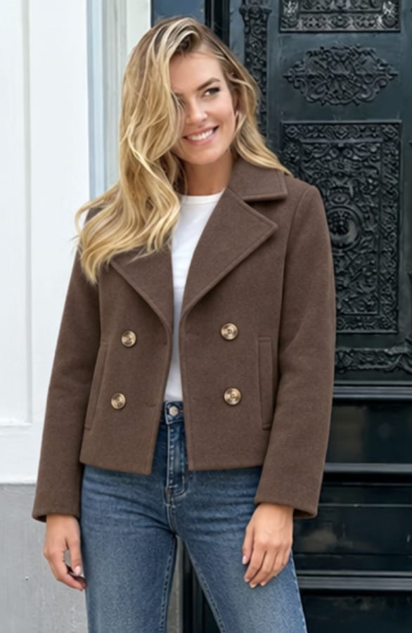 Soft Double Breasted Jacket Choco – jassen, foto 2