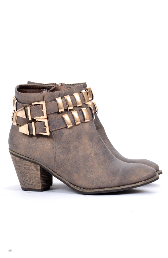Fashionista Booties Bronze – shoparchief