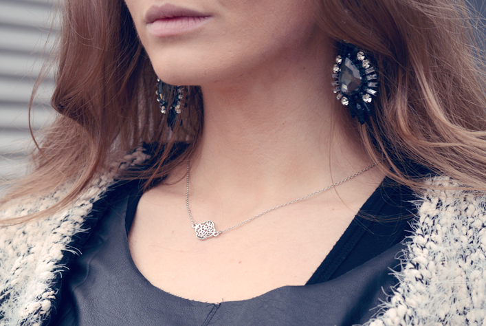 Metal Clover Necklace Zilver – shoparchief, foto 2