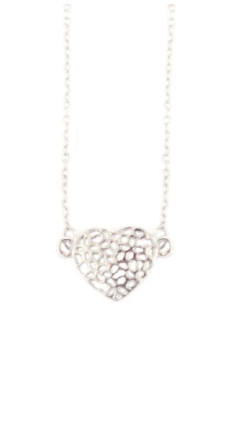 Metal Heart Necklace Zilver – shoparchief