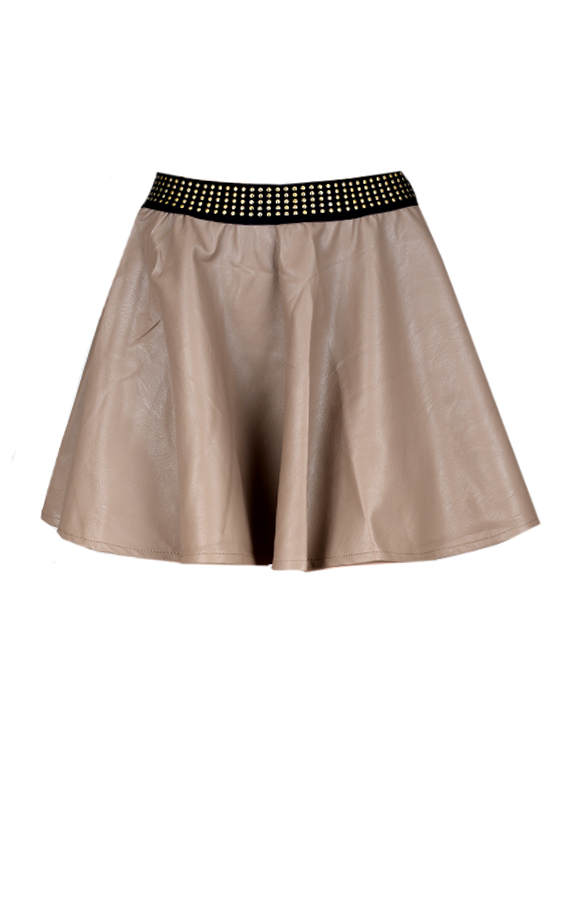 Leather Skirt Taupe – shoparchief