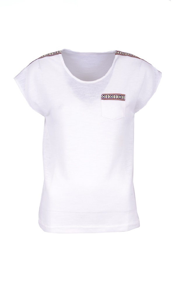 Pocket Aztec Top White – shoparchief