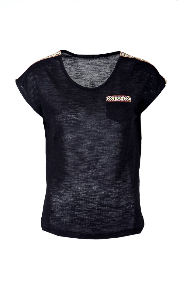 Pocket Aztec Top Black – shoparchief