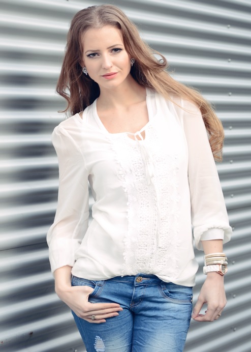 Lovely Lace Blouse White – shoparchief, foto 2