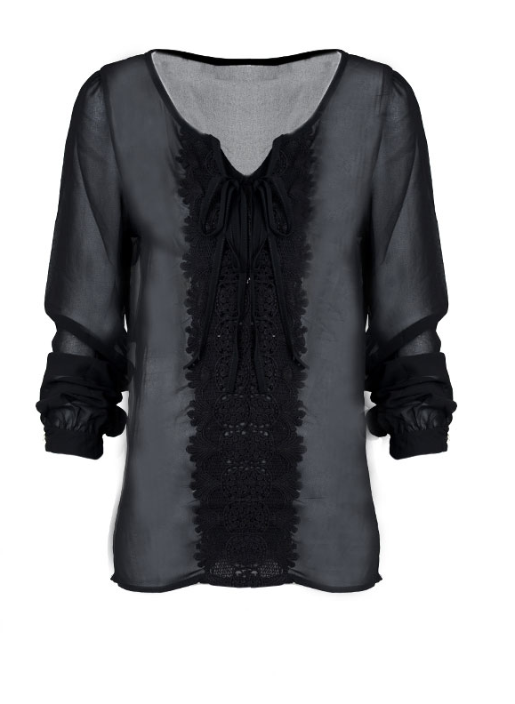 Lovely Lace Blouse Black – shoparchief