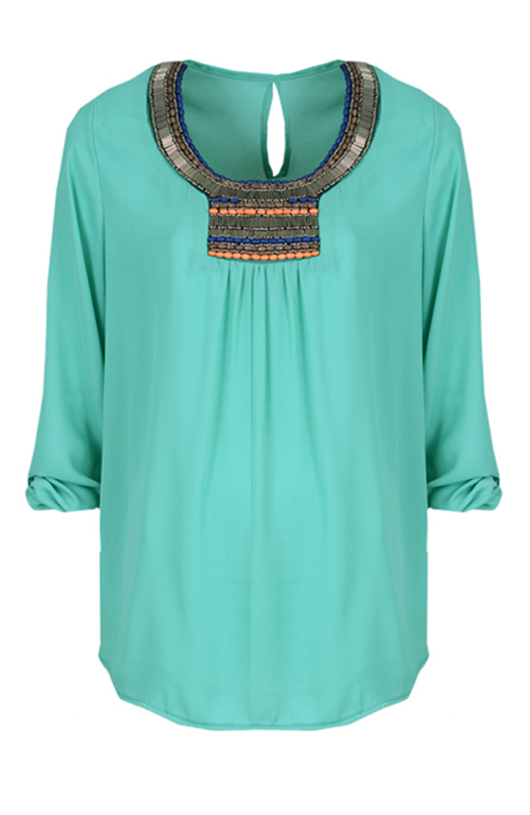 Majestic Blouse Turquoise – shoparchief
