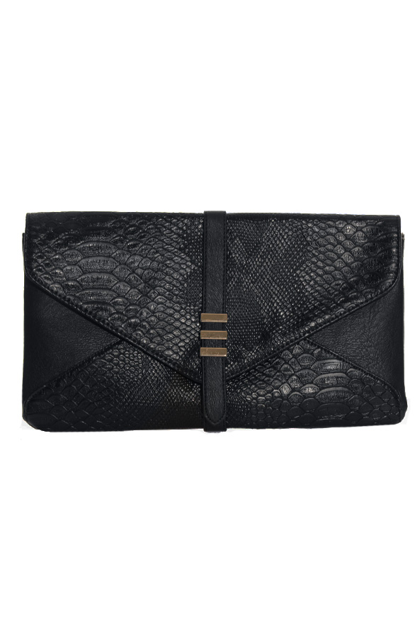 Python Clutch Black – shoparchief