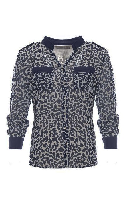 Leopard Blouse Blue – shoparchief