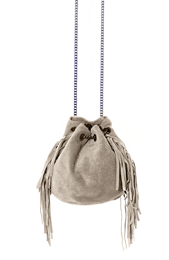 Suède Buideltasje Beige – shoparchief