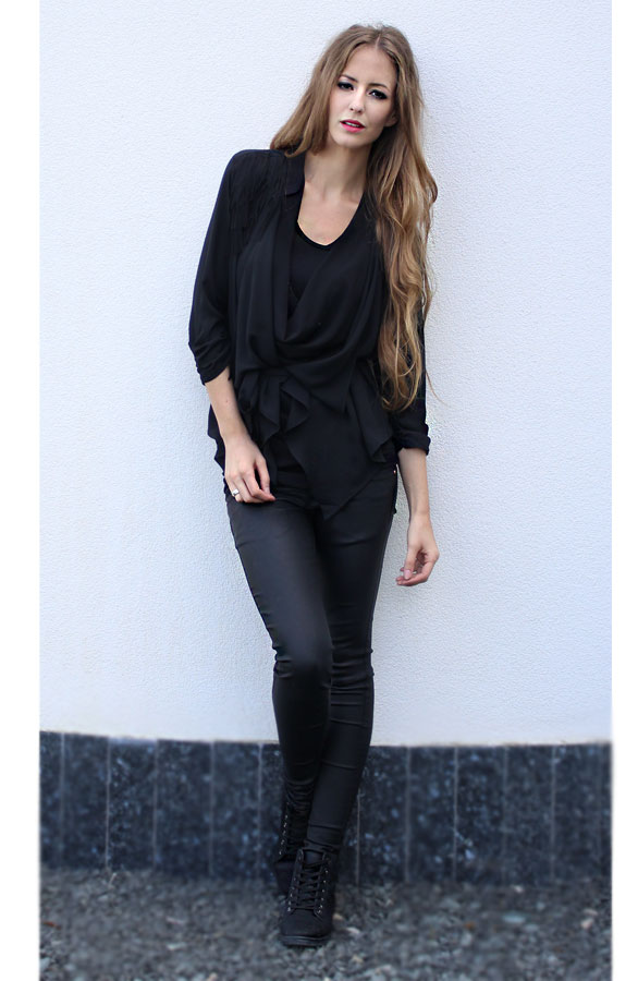 Noir Blouse Franjes – shoparchief, foto 4