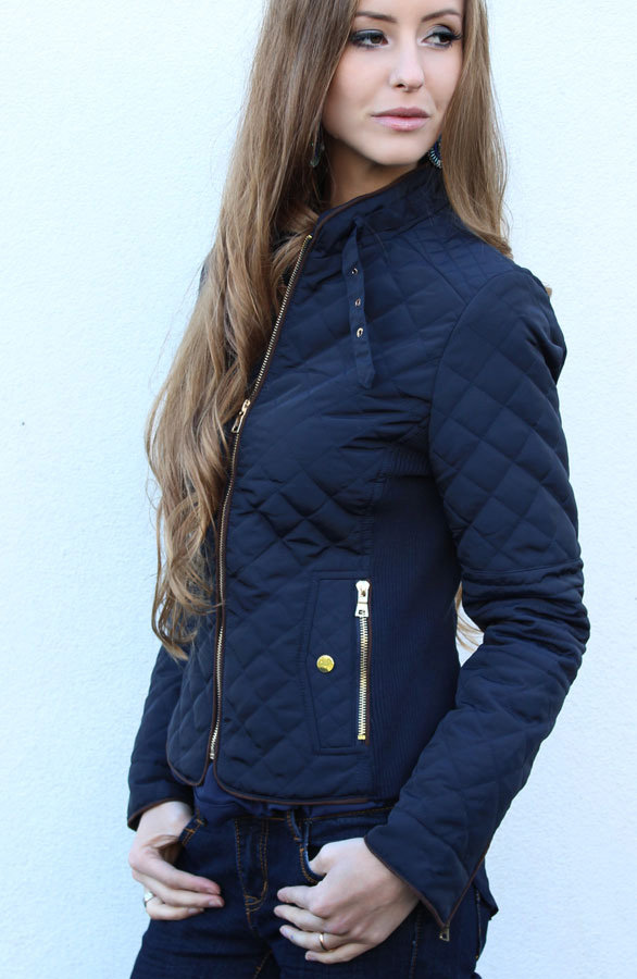 Quilted Jacket Navy – shoparchief, foto 3